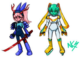 Axel and Hazel VY-Suits Concept art.