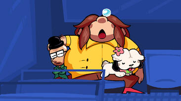 Loading Screen Illustration - A custom loading screen featuring the character Walter riding a bus, fully illustrated by me.