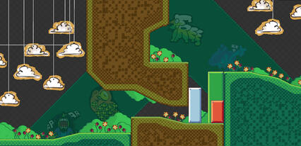 Tiling Showcase - Editor view of a scene where I handled the level tiling and environmental detailing.